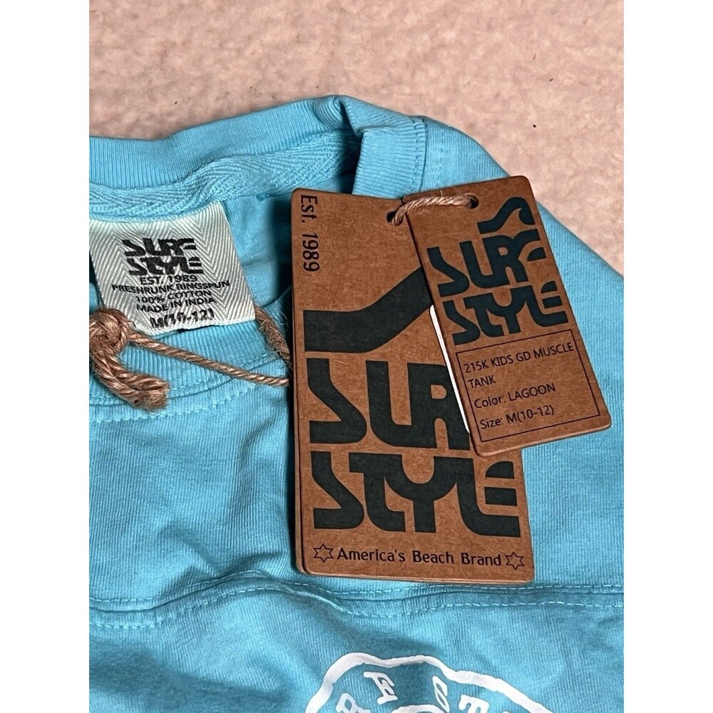 Surf Style PanamaCityBeach Florida Youth M Tank Shirt Blue Beach Surfer USA - Picture 5 of 6